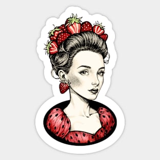 Scarlet Strawberry Pin-Up Sticker